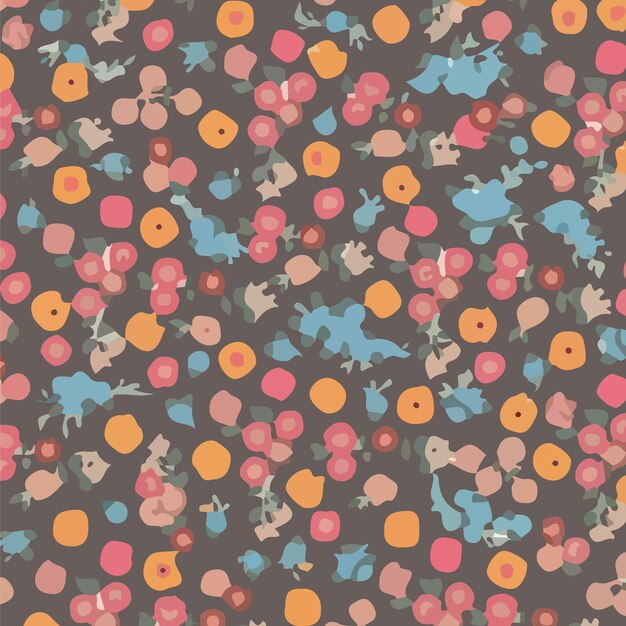 Ilustración vectorial de patrones sin costuras de flores Flores abstractas Vector floral con hojas