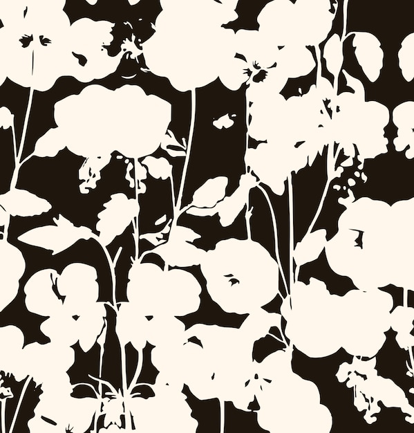 Ilustración vectorial de patrones sin costuras de flores Flores abstractas Vector floral con hojas