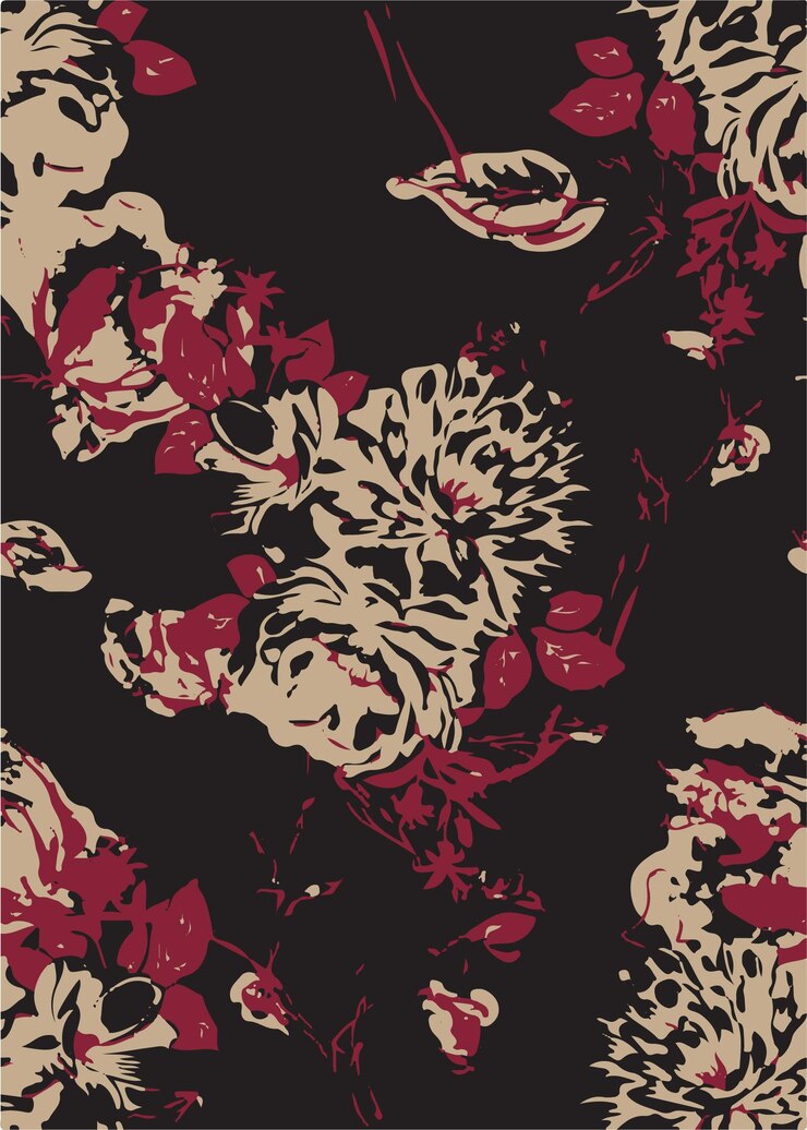Ilustración vectorial de patrones sin costuras de flores Flores abstractas Vector floral con hojas