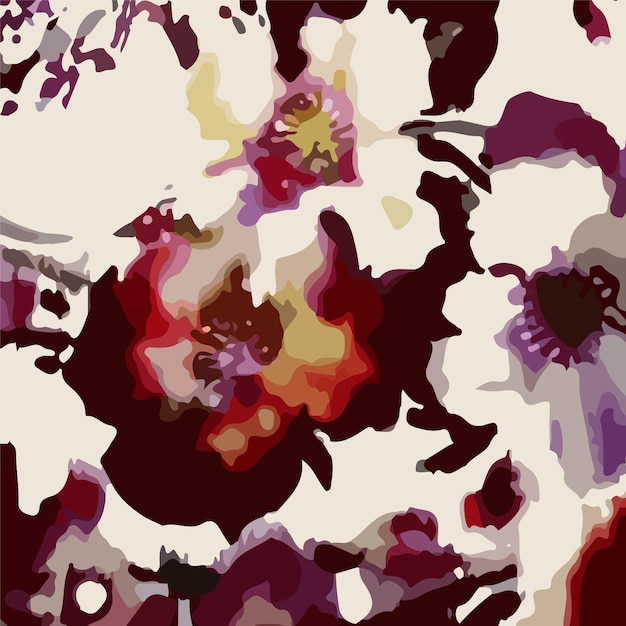 Ilustración vectorial de patrones sin costuras de flores Flores abstractas Vector floral con hojas