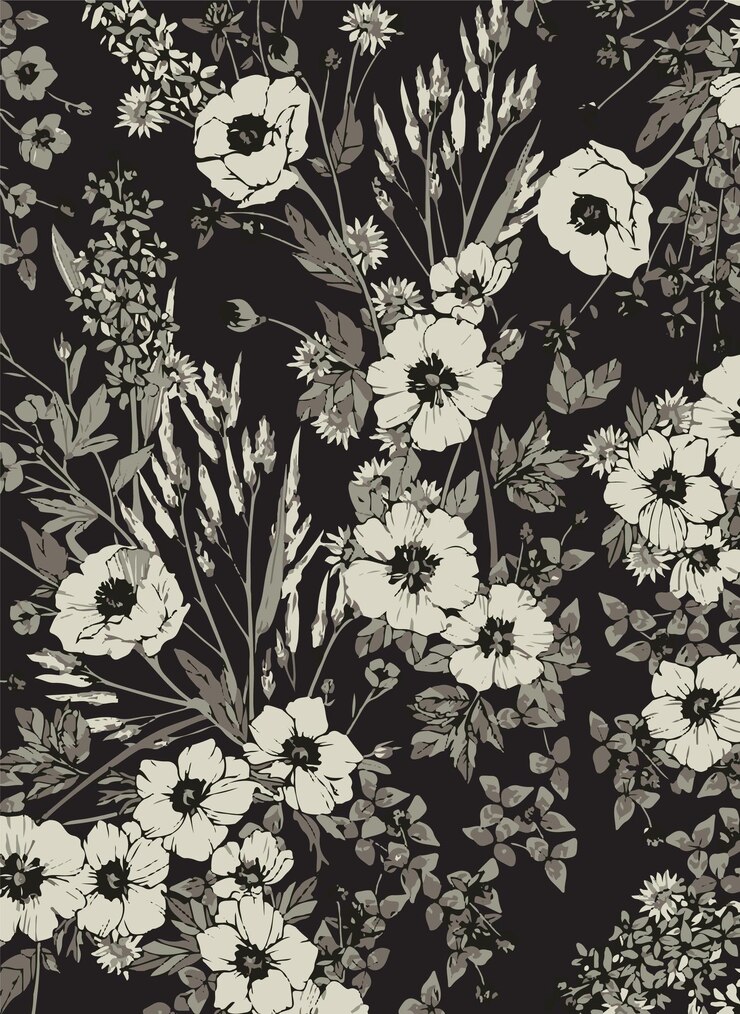 Ilustración vectorial de patrones sin costuras de flores Flores abstractas Vector floral con hojas