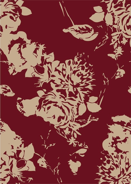 Ilustración vectorial de patrones sin costuras de flores Flores abstractas Vector floral con hojas