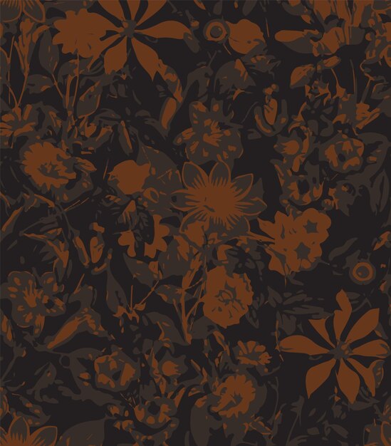 Ilustración vectorial de patrones sin costuras de flores Flores abstractas Vector floral con hojas