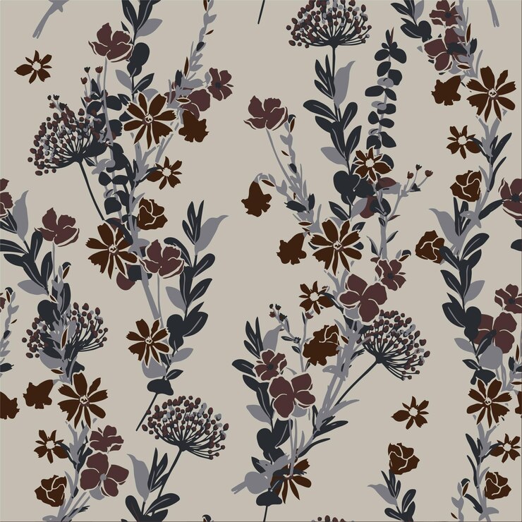 Ilustración vectorial de patrones sin costuras de flores Flores abstractas Vector floral con hojas