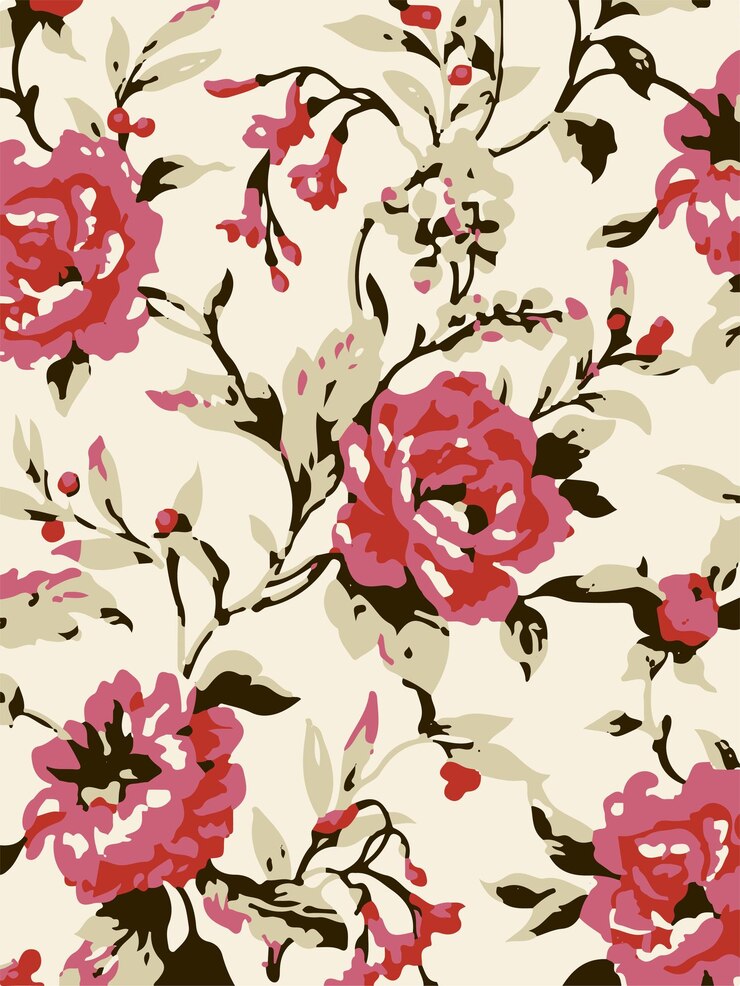 Ilustración vectorial de patrones sin costuras de flores Flores abstractas Vector floral con hojas