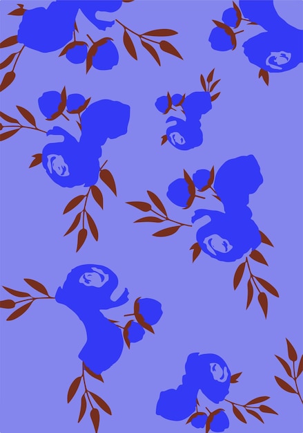 Ilustración vectorial de patrones sin costuras de flores Flores abstractas Vector floral con hojas