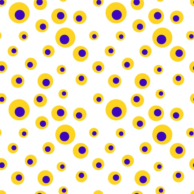 Ilustración vectorial de patrones sin fisuras psicodélicos brillantes con círculos multicolores de varias formas