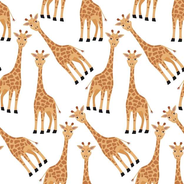Ilustración vectorial de patrones de jirafa para niños
