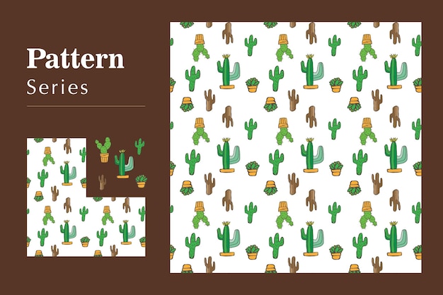 Ilustración vectorial de patrones serie cactus serie suculenta colorida y limpia