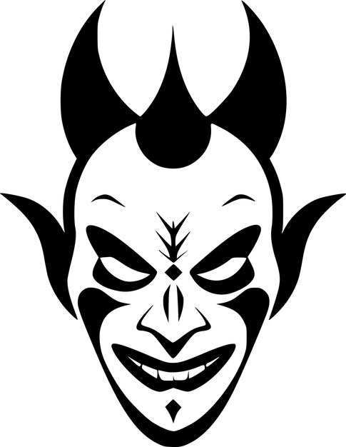 Vector ilustración vectorial del payaso minimalista y de silueta simple