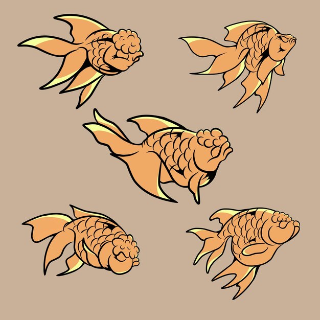 Vector ilustración vectorial de peces de colores