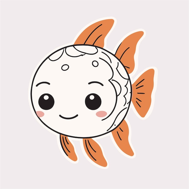 Ilustración vectorial de peces lindos para niños pequeños
