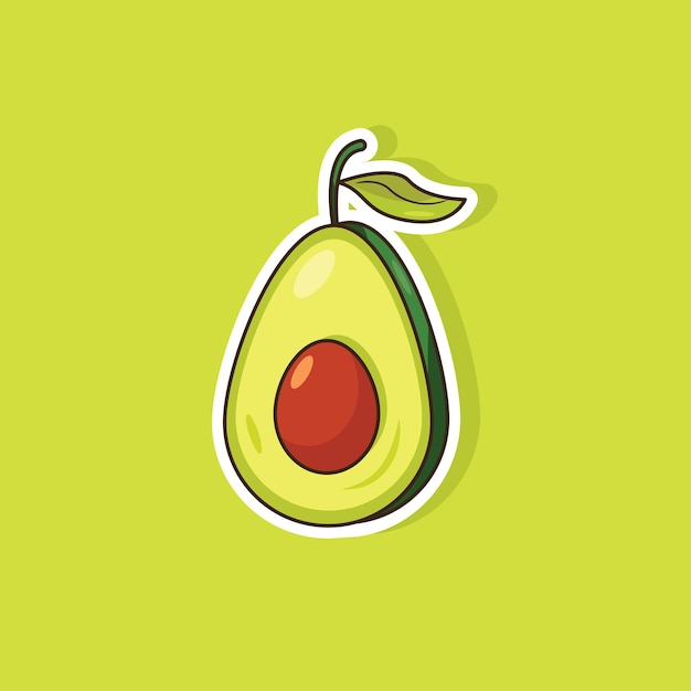 Ilustración vectorial de una pegatina de aguacate