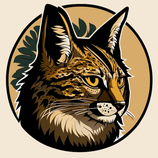 Ilustración vectorial de la pegatina del lince de los balcanes