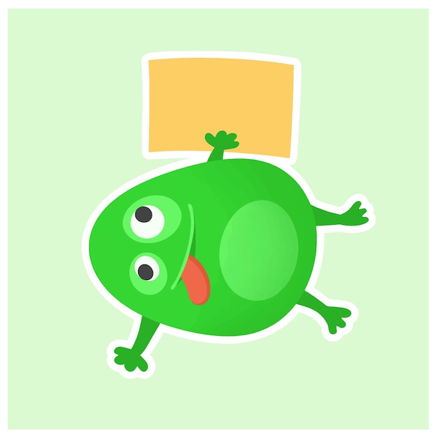 Ilustración vectorial de la pegatina de la nota adhesiva de frijol verde
