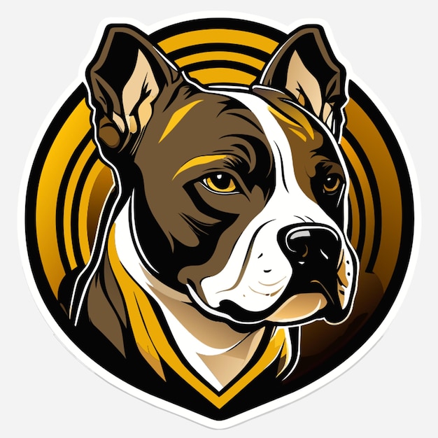 Vector ilustración vectorial de la pegatina del pit bull terrier estadounidense