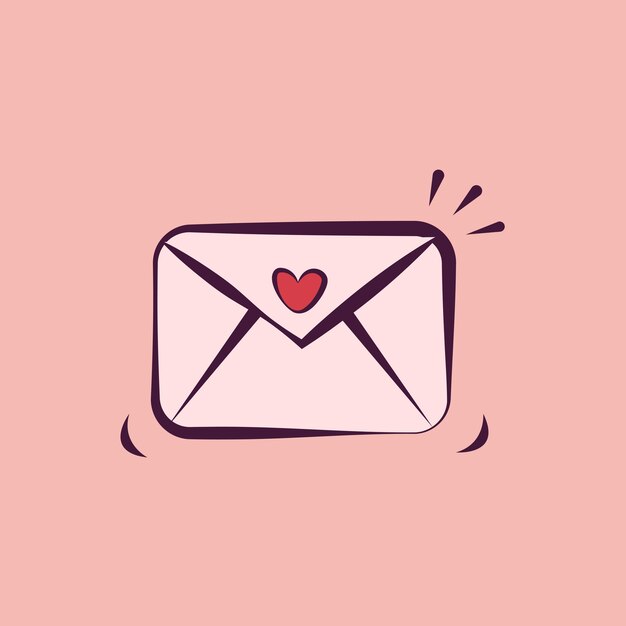 Ilustración vectorial de pegatinas para sobres de cartas de amor
