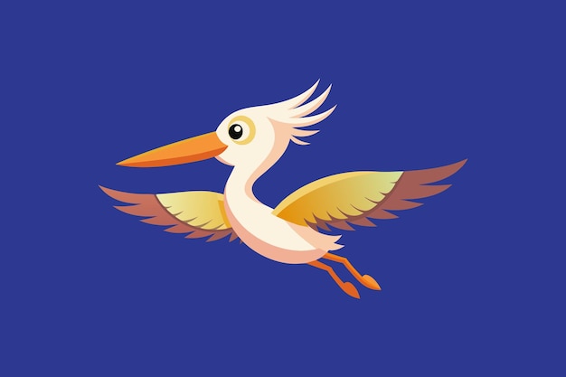 Ilustración vectorial de un pelícano pájaro volador muy bonito 6