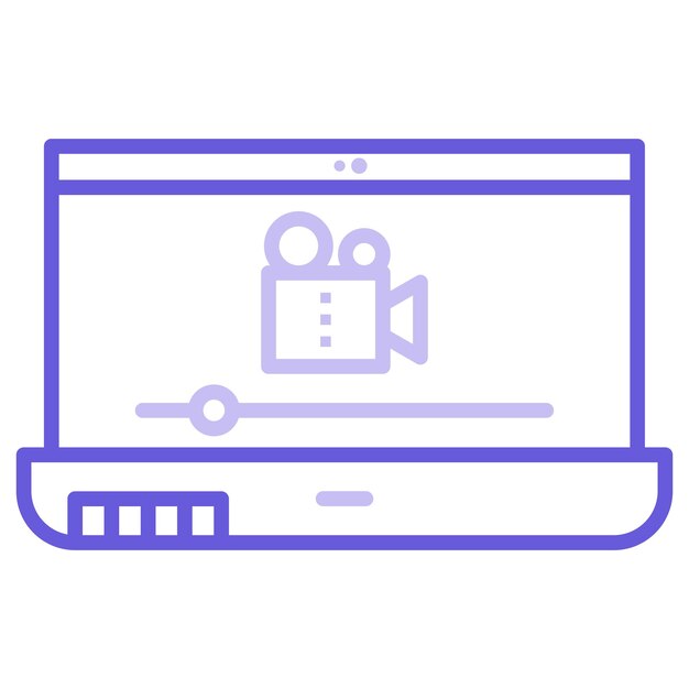 Ilustración vectorial de la película en el portátil