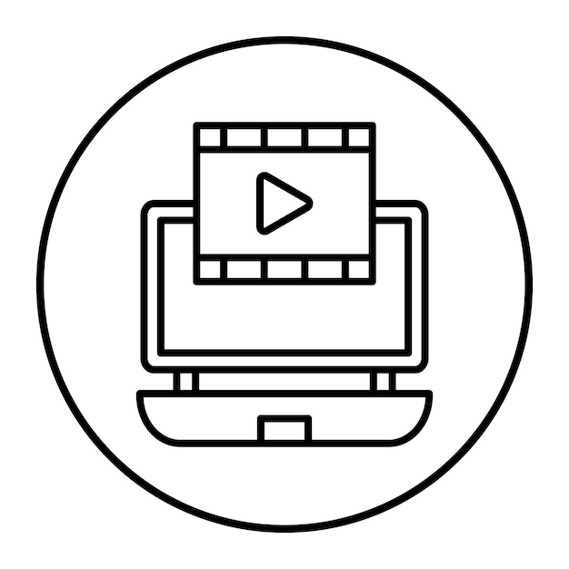 Ilustración vectorial de la película en el portátil