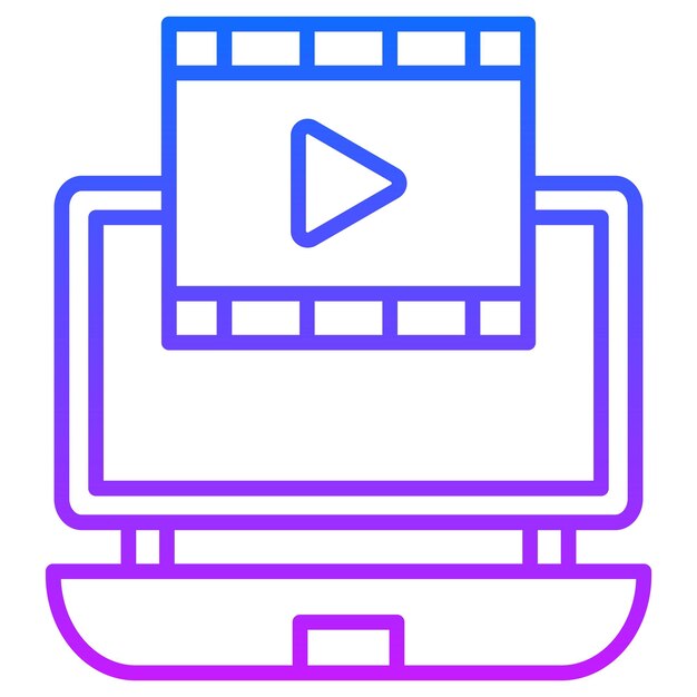 Ilustración vectorial de la película en el portátil