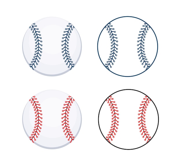 Ilustración vectorial de la pelota de béisbol