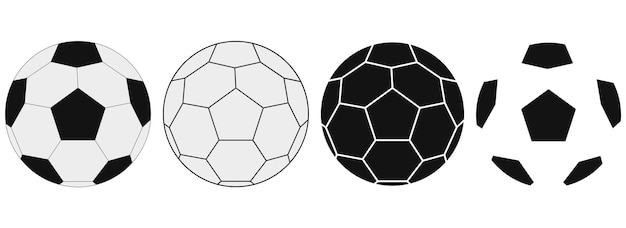 Ilustración vectorial de una pelota de fútbol de cuero realista en la red