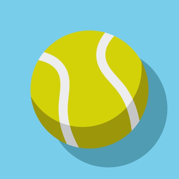 Vector una ilustración vectorial de pelota de tenis con sombra