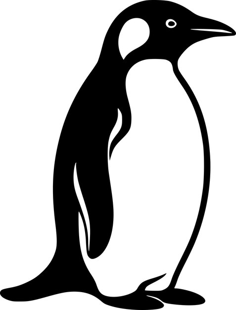 Vector ilustración vectorial de penguin minimalist y flat logo