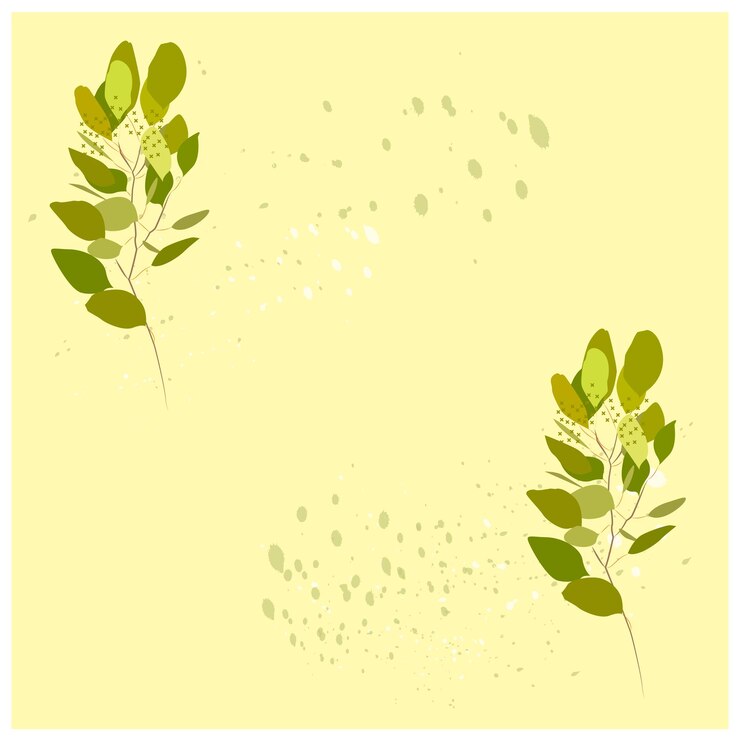 Vector ilustración vectorial pequeñas ramas verdes sobre un fondo con manchas.