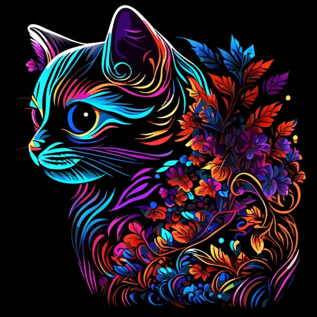 Vector ilustración vectorial de un pequeño gato