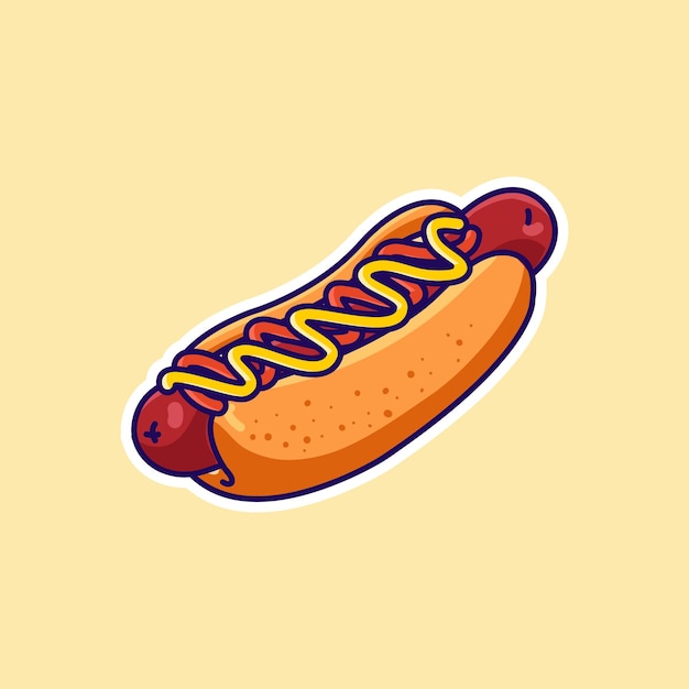 Ilustración vectorial de los perritos calientes