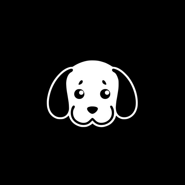 Vector ilustración vectorial de perro en blanco y negro