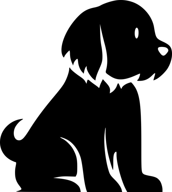 Vector ilustración vectorial de perro en blanco y negro