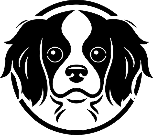 Vector ilustración vectorial de perro en blanco y negro