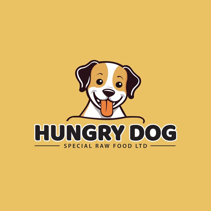 Ilustración vectorial de perro guapo de primera calidad perro hambriento