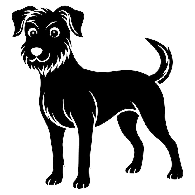 Ilustración vectorial de perro lindo Adorable Puppy Line Art para diseños impresos