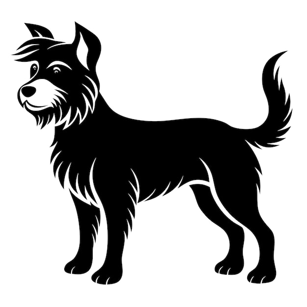 Ilustración vectorial de perro lindo Adorable Puppy Line Art para diseños impresos