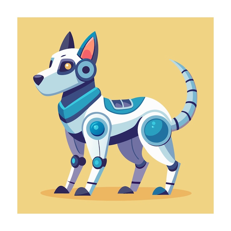 Vector ilustración vectorial de perro robótico