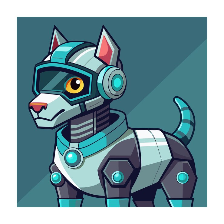 Vector ilustración vectorial de perro robótico