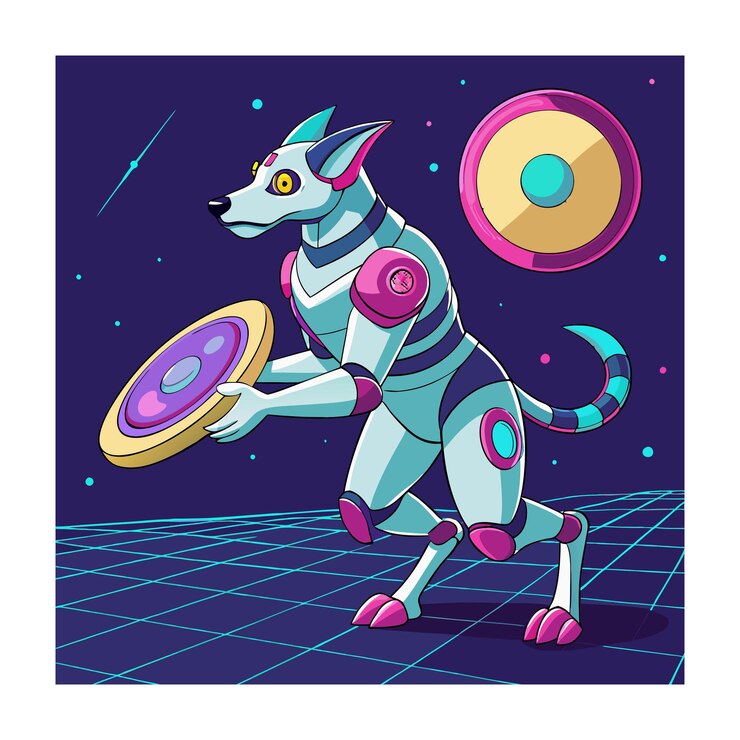 Vector ilustración vectorial de perro robótico