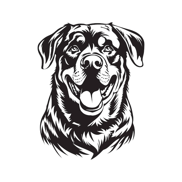 Ilustración vectorial del perro Rottweiler.