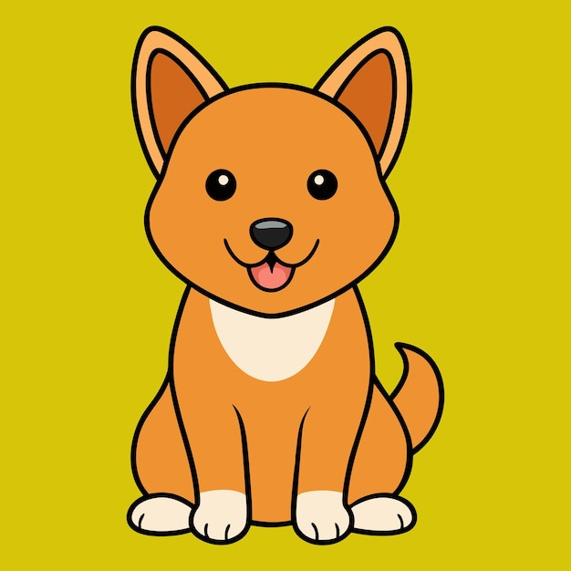 Ilustración vectorial de un perro sentado en Carolina