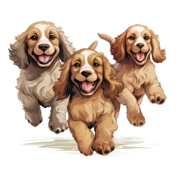 Vector ilustración vectorial de perros lindos