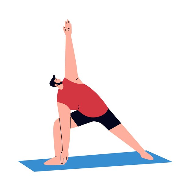 Ilustración vectorial de una persona haciendo yoga