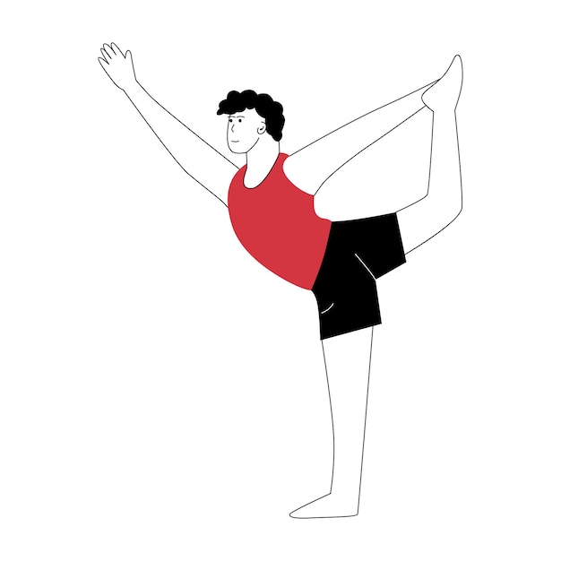 Ilustración vectorial de una persona haciendo yoga