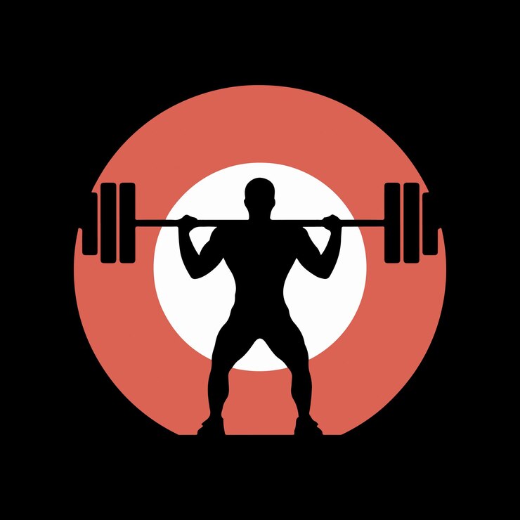 Ilustración vectorial de una persona levantando una barra en un gimnasio