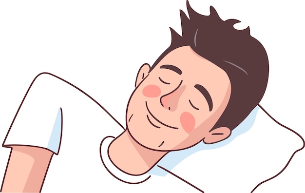 Vector ilustración vectorial de una persona plana durmiendo