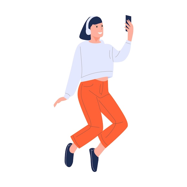 ilustración vectorial de una persona saltando feliz