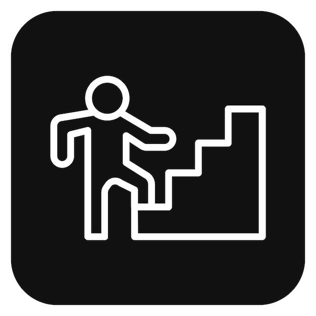 Ilustración vectorial de una persona subiendo escaleras